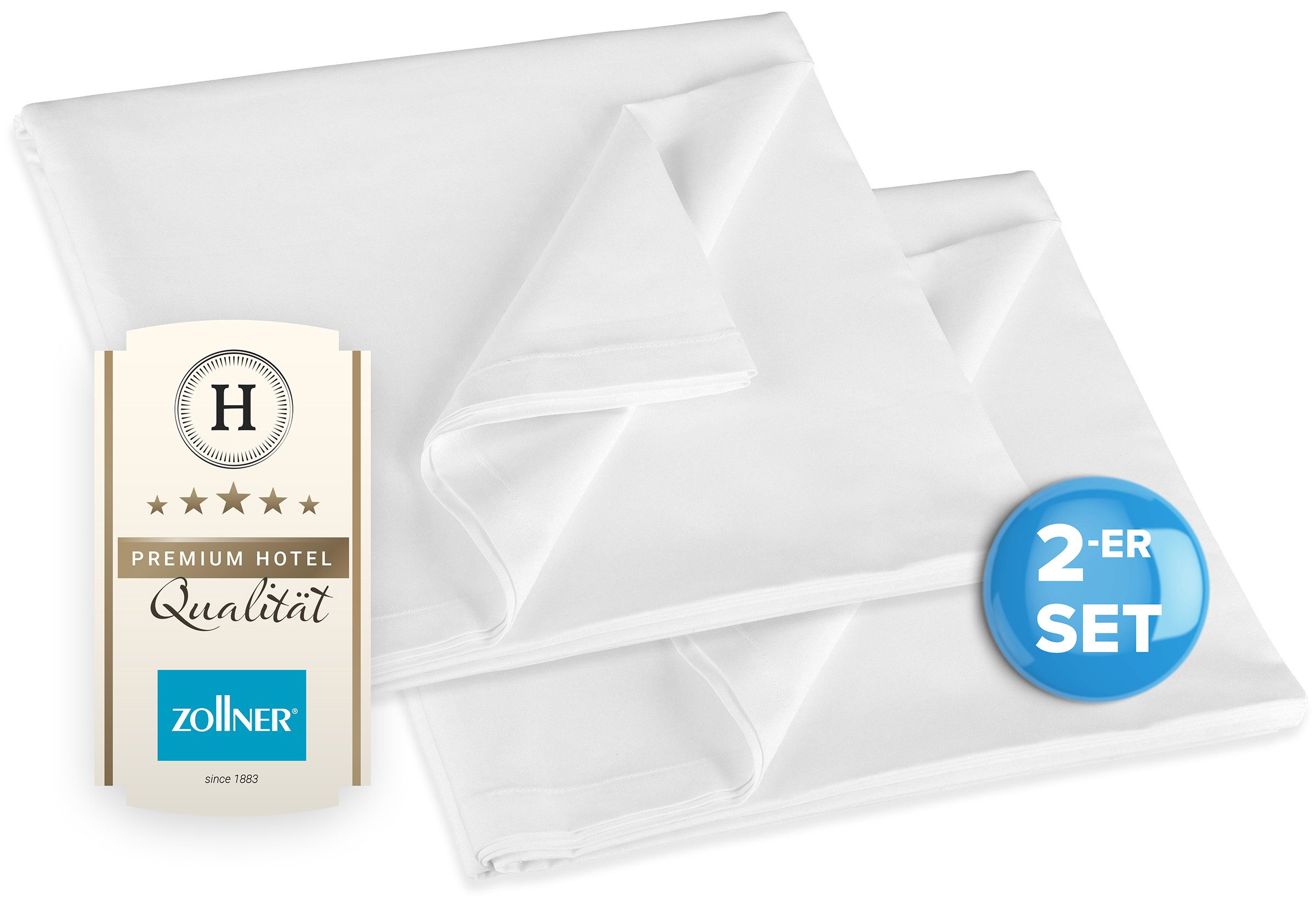 ZOLLNER Betttuch, Renforce, Gummizug: ohne, (2 günstig online kaufen