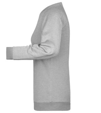 James & Nicholson Sweatshirt Leicht tailliertes Damen Sweatshirt mit Raglan Schnitt JN793 angeraute Innenseite, leicht feminine Form