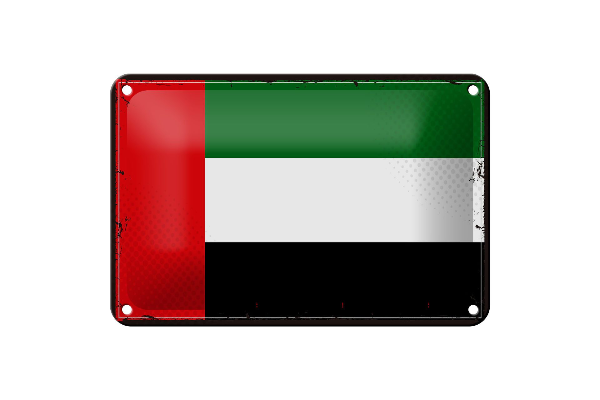 Femer GmbH Metallschild Flagge Arabischen Emirate 18x12cm Retro Flag, (1 St), gewölbte Oberfläche, abgerundete Ecken, umgeschlagene Kanten