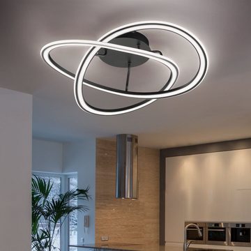 etc-shop LED Deckenleuchte, LED-Leuchtmittel fest verbaut, Warmweiß, Deckenleuchte dimmbare Wohnzimmer Deckenlampe LED Wohnzimmer