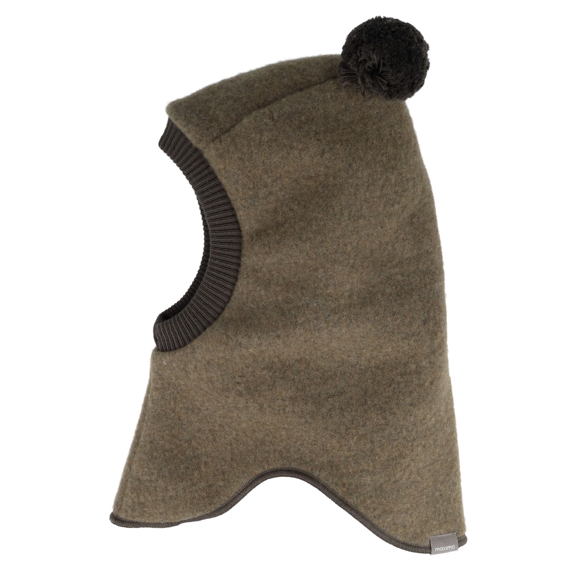 MAXIMO Schlupfmütze GOTS MINI-Schlupfmütze Wollfleece, Pompons, Jerseyfutter (1-St) Wollfleece