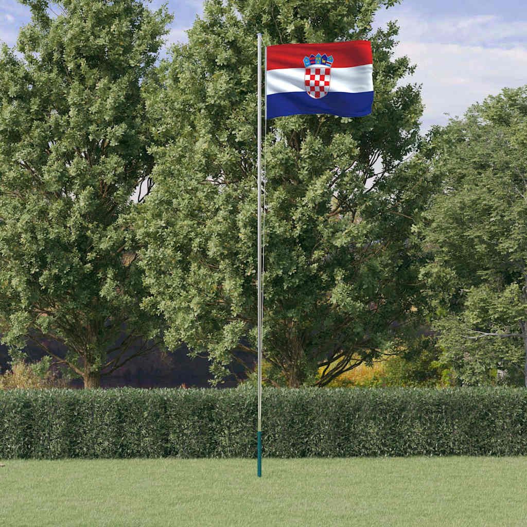 vidaXL Flagge Flagge Kroatiens mit Mast 6,08 m Aluminium