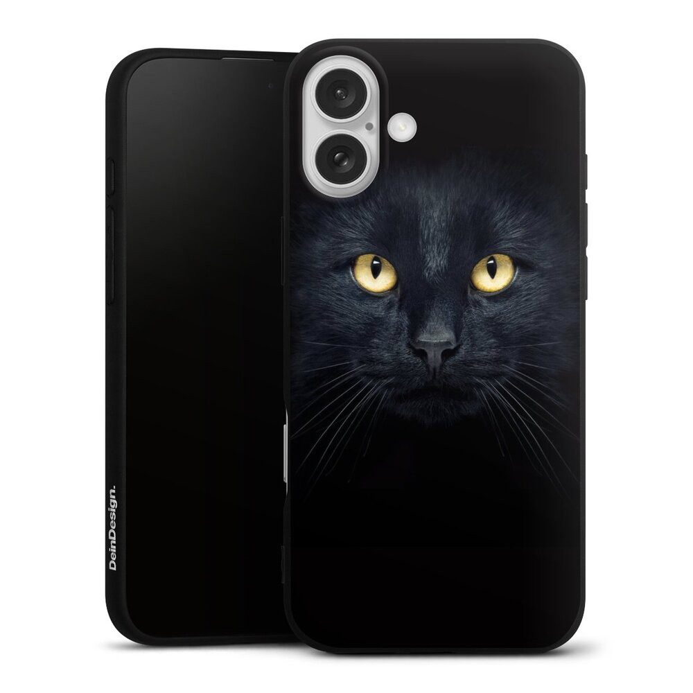 DeinDesign Handyhülle Katze Auge schwarz Tom Cat, Apple iPhone 16 Plus Silikon Hülle Premium Case Handy Schutzhülle