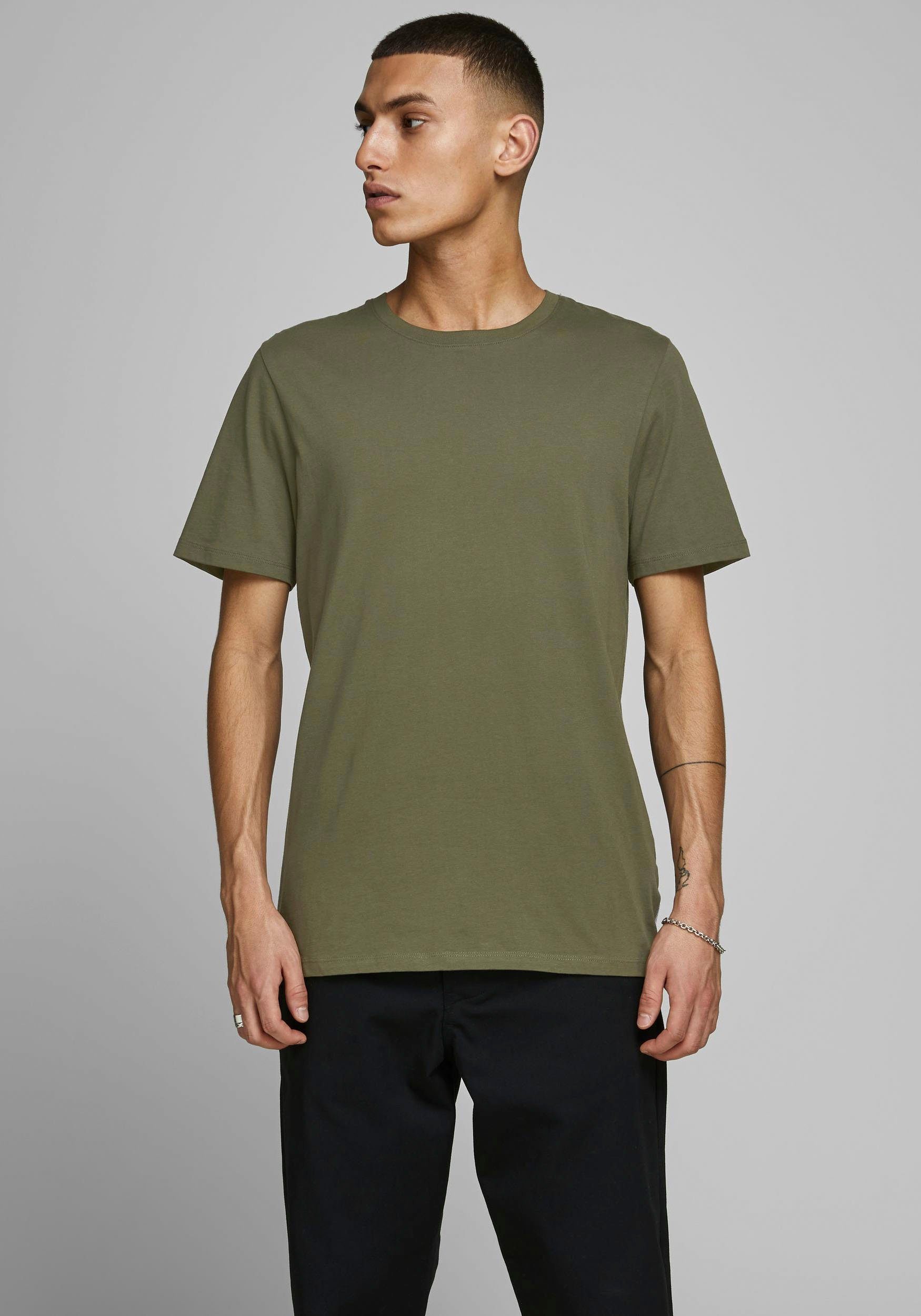 & Jones TEE ORGANIC olivgrün T-Shirt BASIC Jack