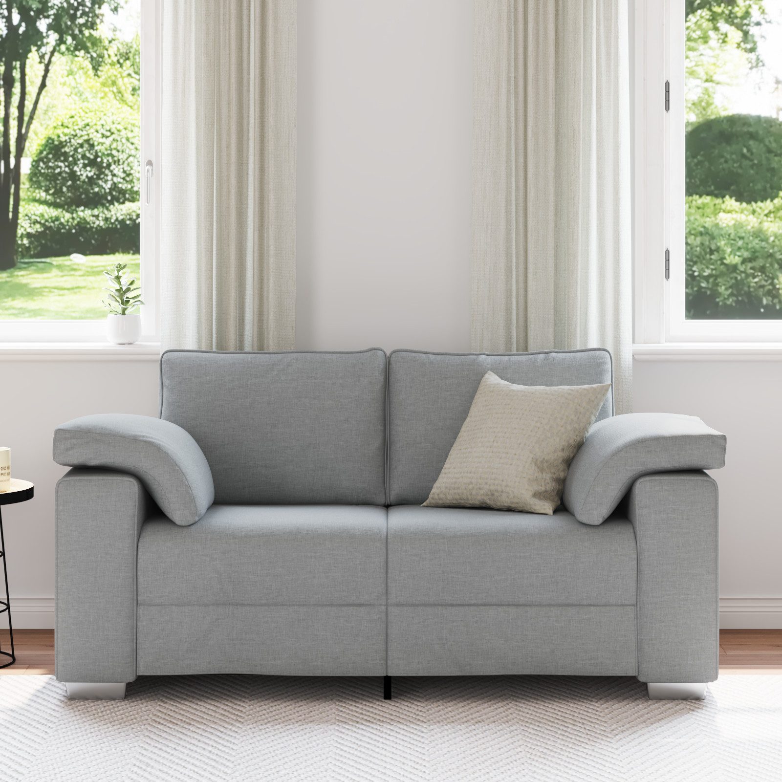 vidaXL Sofa Sofa 2-Sitzer Hellgrau 120 günstig online kaufen