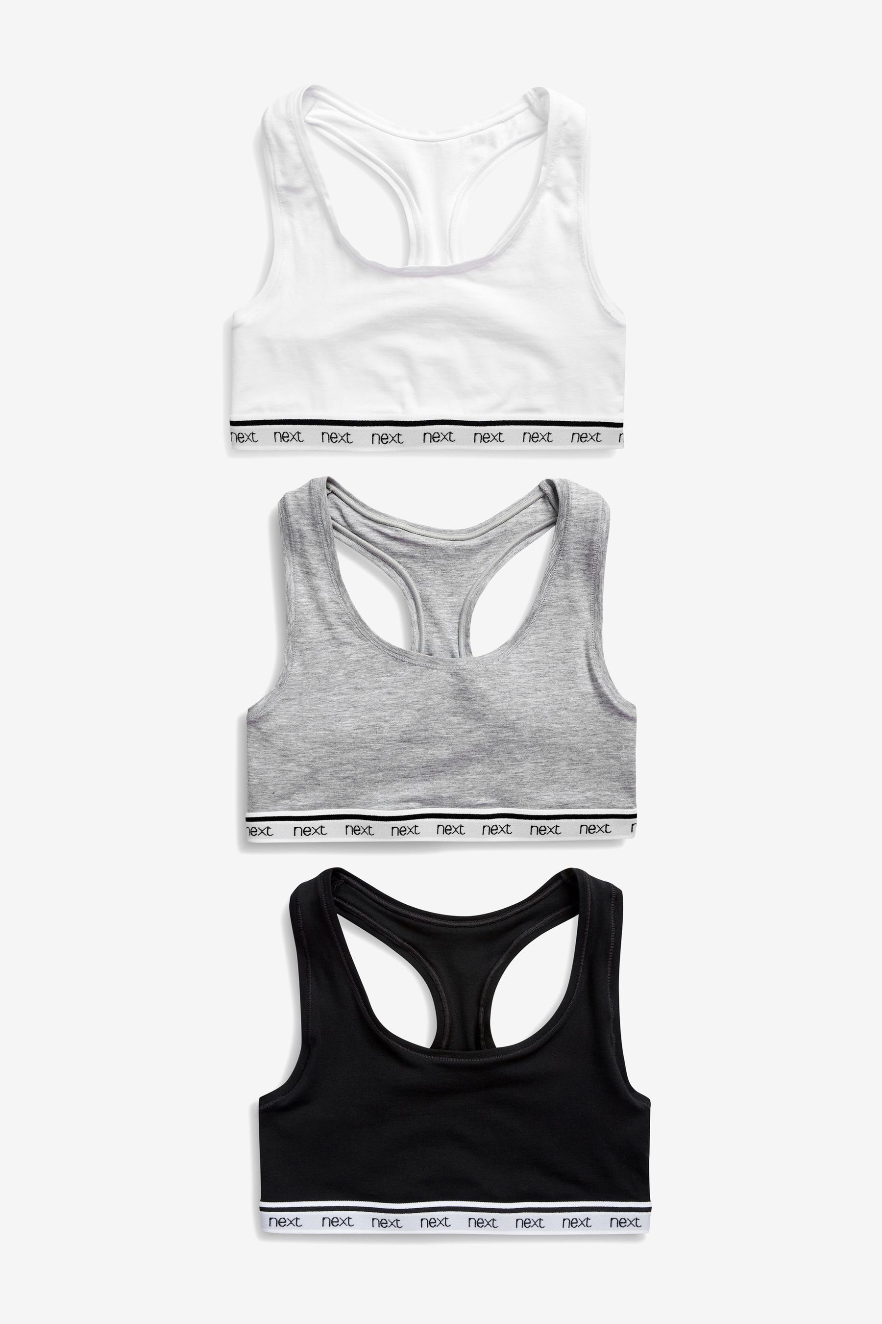 Set: Bralette-BH Baumwoll-Kurztops, 3er-Pack