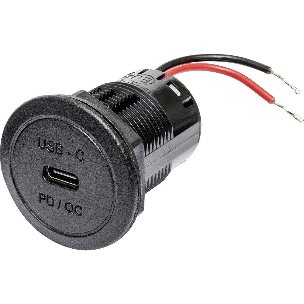 ProCar Kfz-Relais ProCar Power USB-C Einbausteckdose PD/QC 60 Watt ohne LED 12 V, 24
