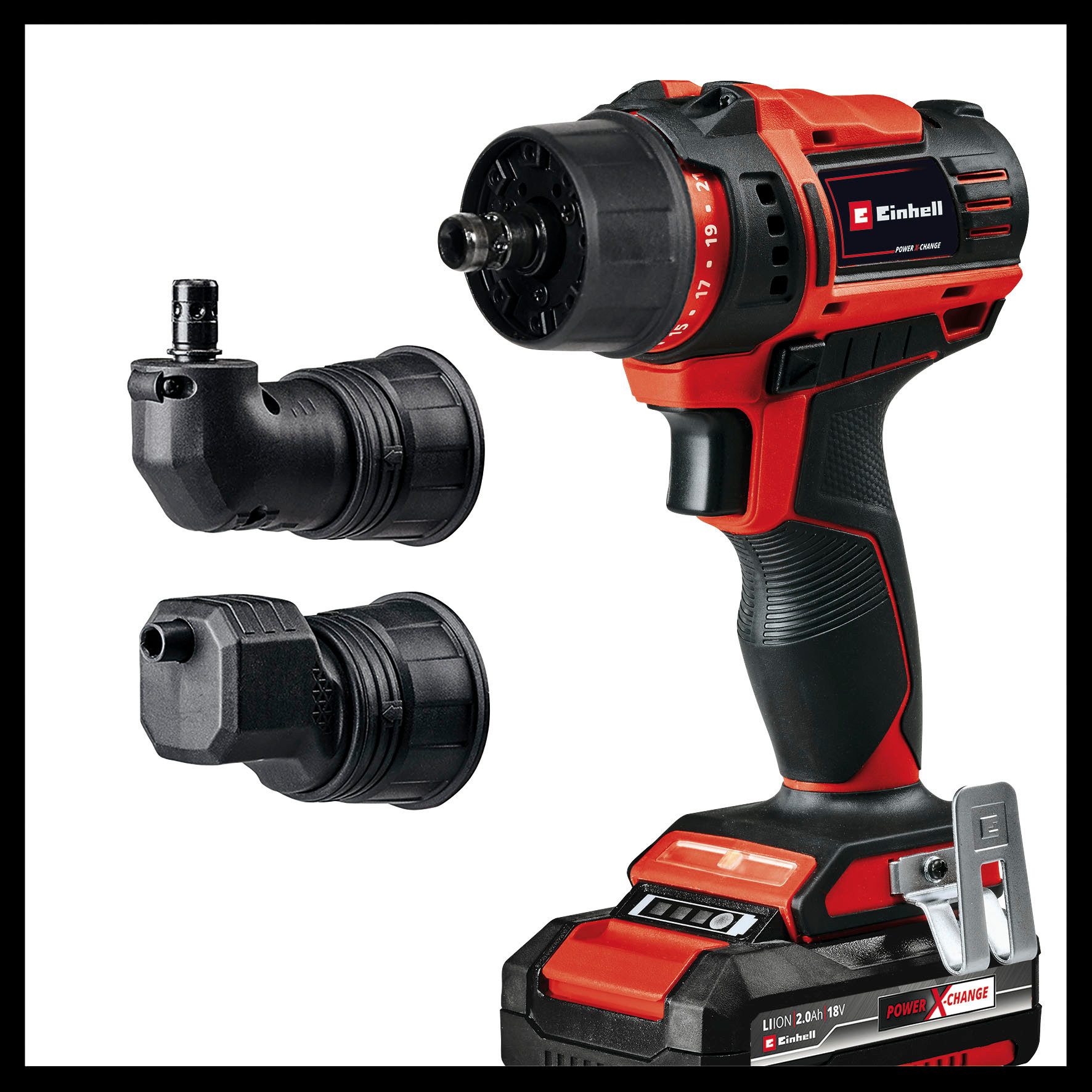 Einhell Akku-Bohrschrauber TE-CD 18/45 3X-Li +22, max. 1600 U/min, Power X-Change, inkl. Akku 18V/2,0Ah, Ladegerät, Zubehör, Koffer