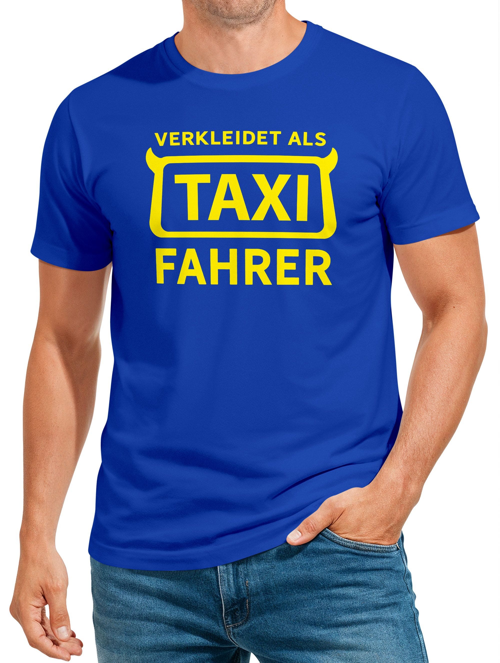 Print-Shirt Herren T-Shirt Fasching Karneval Verkleidung Taxifahrer