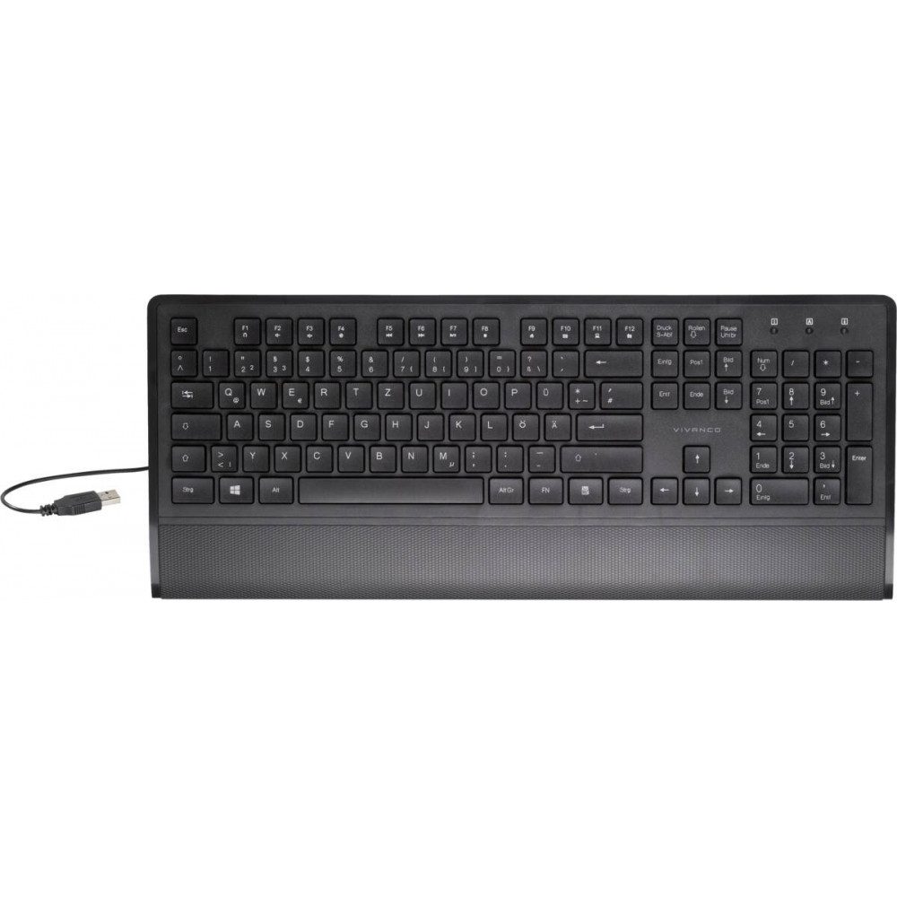 Vivanco PC-Tastatur (Ergonomisches Design und robuste Bauweise)