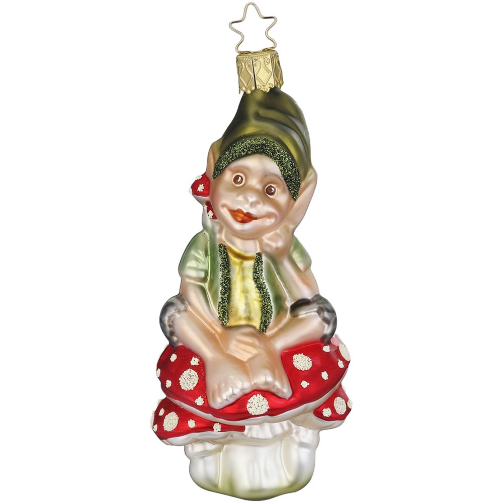 INGE-GLAS® Christbaumschmuck Bisibal Kobold aus der Anderswelt (1-tlg), leuchtet im Dunkeln, mundgeblasen, handbemalt