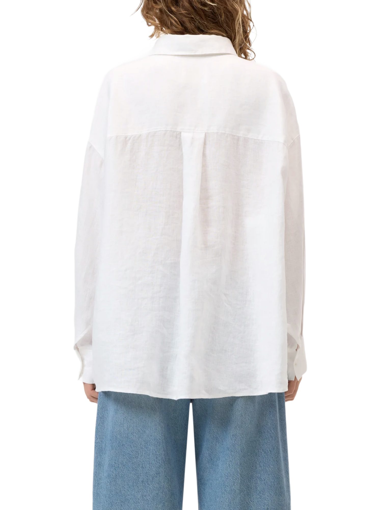 CLOSED Blusenshirt weiß,Basic,Leinen,Unifarben,Hemdblusenkragen,Lang,Regular Fit