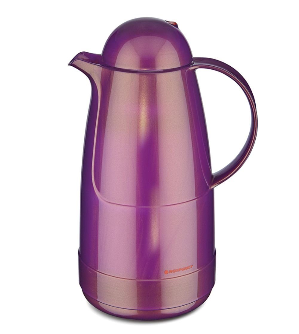 ROTPUNKT Isolierkanne 1,5 Liter lange 215 I I, (extra 1,5 l, Rosalin-Glas Isolierung) Teekanne), BPA-Frei Glaseinsatz shiny amethyst (Kaffeekanne I