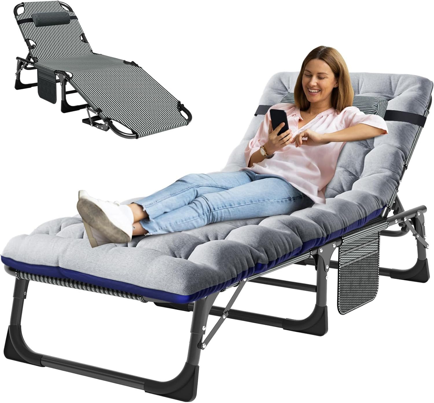 Meulbaty Klappbett Gästebett mit Auflage, Kopfstütze günstig online kaufen