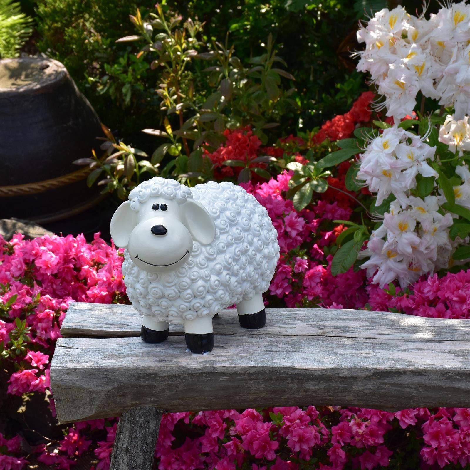 Geschenkestadl Gartenfigur Bunte Schafe viele Farben 30cm x 17cm x 23cm wetterfeste Gartenfigur – Bild 2 von 5