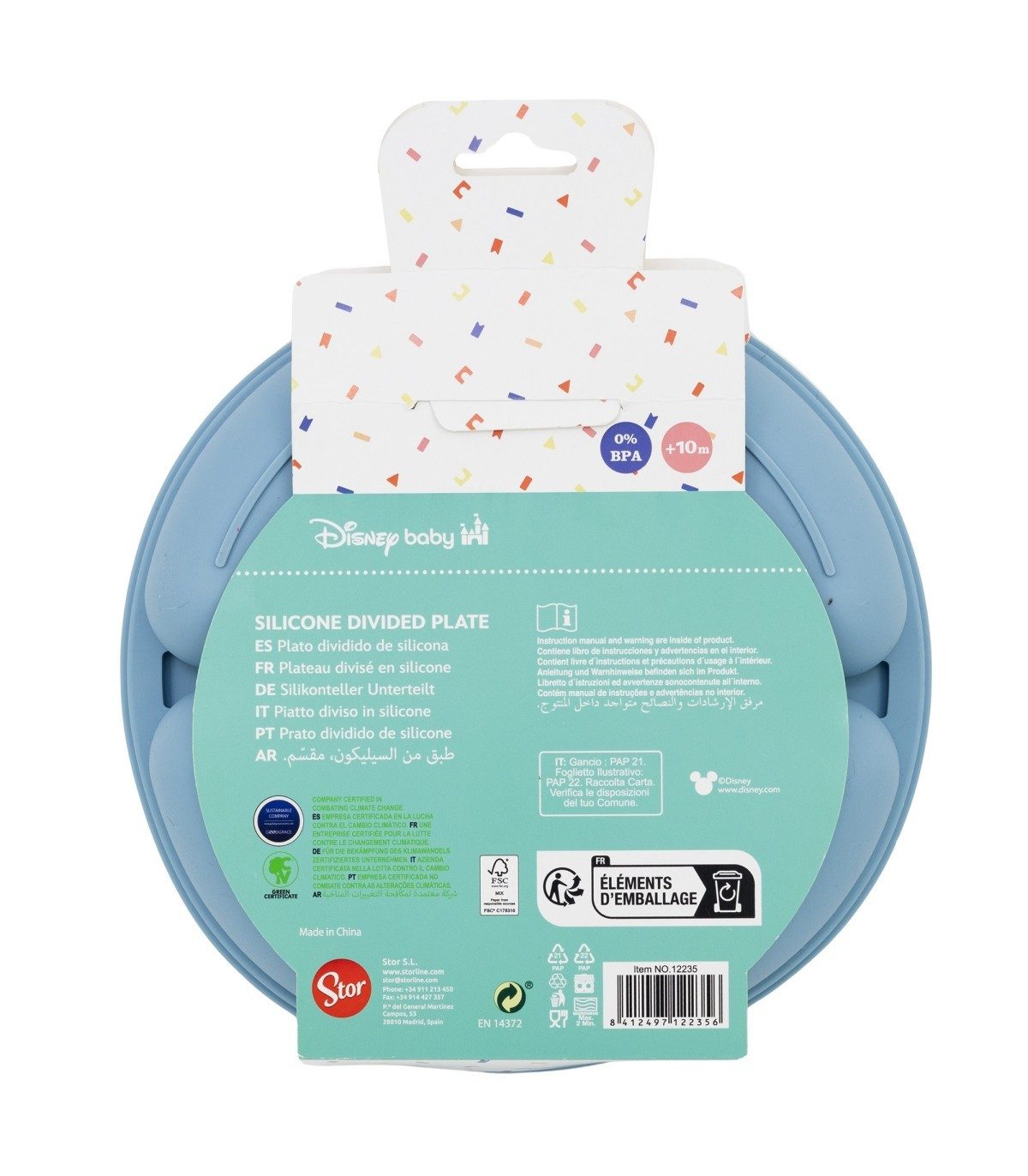 Disney Mickey Mouse Teller Kinder Essteller mit 3 Bereichen für Alltag und Hochstuhl