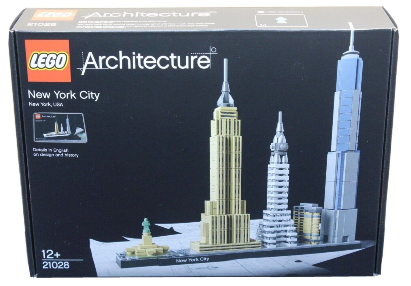 LEGO® LEGO Architecture New York City Modellbausatz Skyline Konstruktionsspielsteine, (Set, 598 St), Empire State Building, Freiheitsstatue und viele mehr