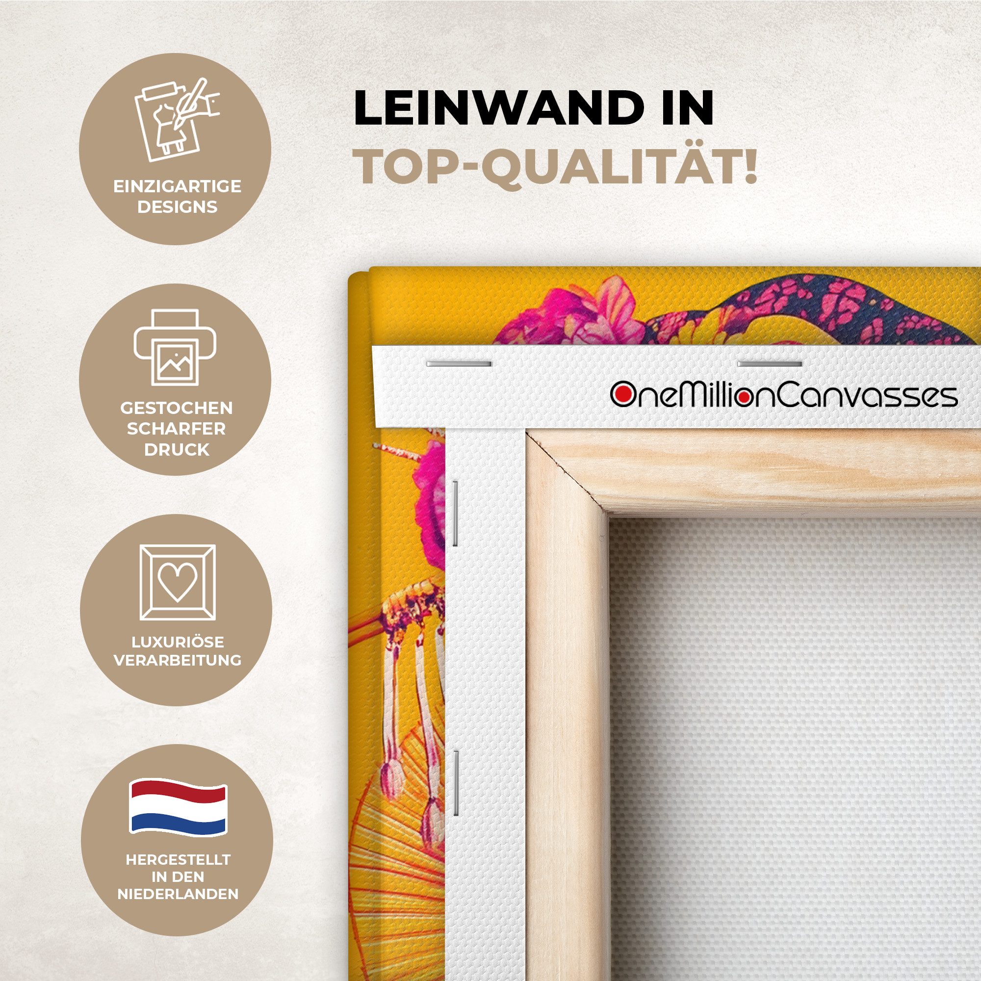 OneMillionCanvasses® Leinwandbild Blumen - Frau - günstig online kaufen