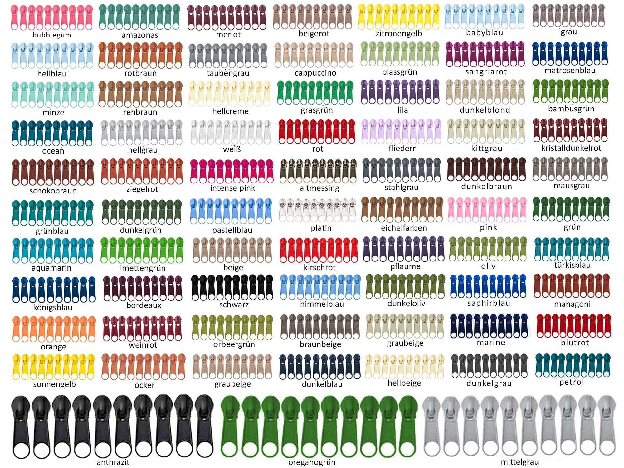 maDDma Reißverschluss 10 Reißverschluss Zipper für Endlosreißverschluss, 5mm, ocker