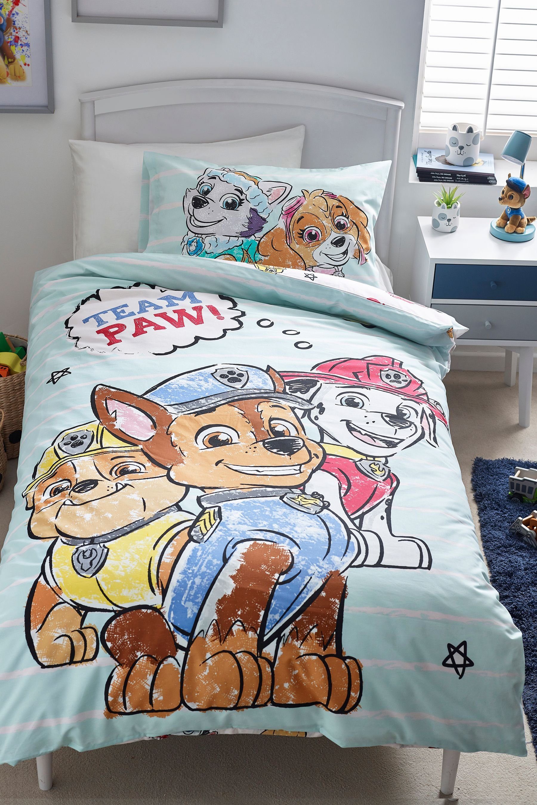 Bett-Set, PAW Patrol Wendbare Bett- und Kissenbezüge im Set, Next, Bezug:  Polyester, Baumwolle