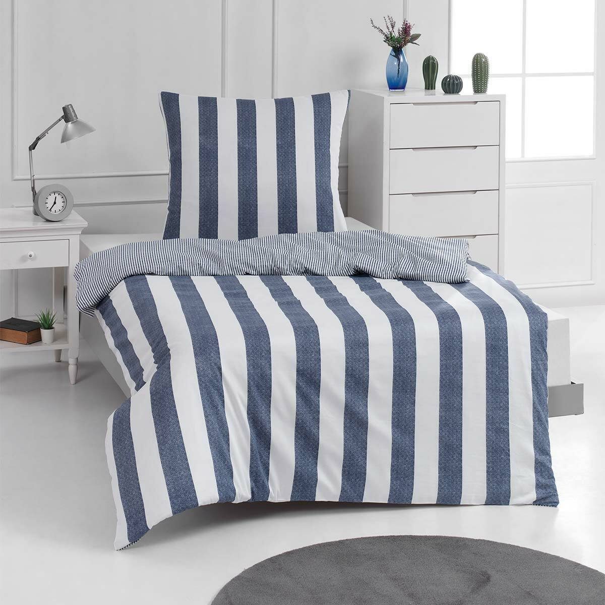 TRAUMSCHLAF Bettwäsche Usedom, Mako Satin, 2 teilig, Maritimes Design mit W günstig online kaufen