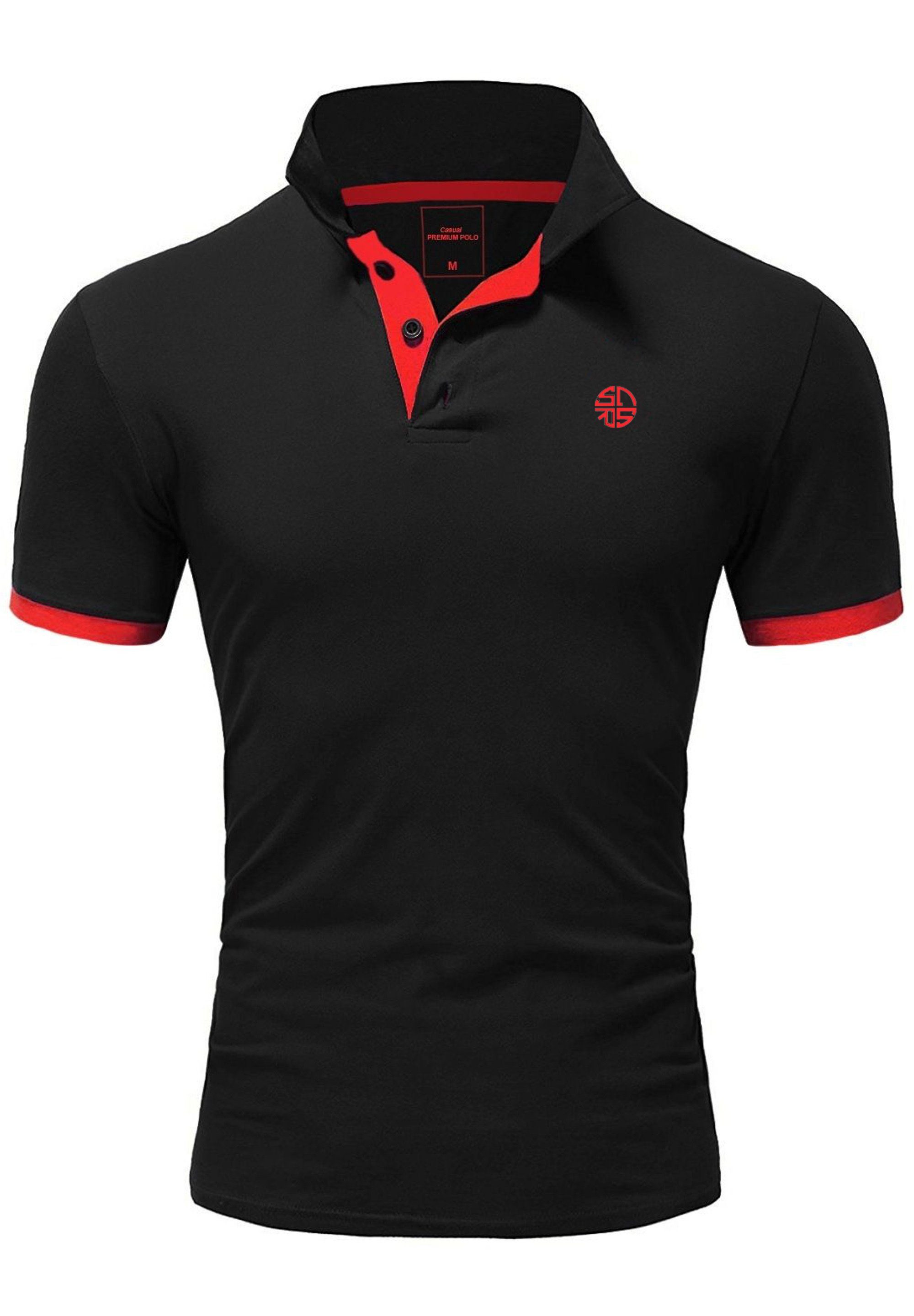 MPROUND Schwarz-Rot SOULSTAR Poloshirt