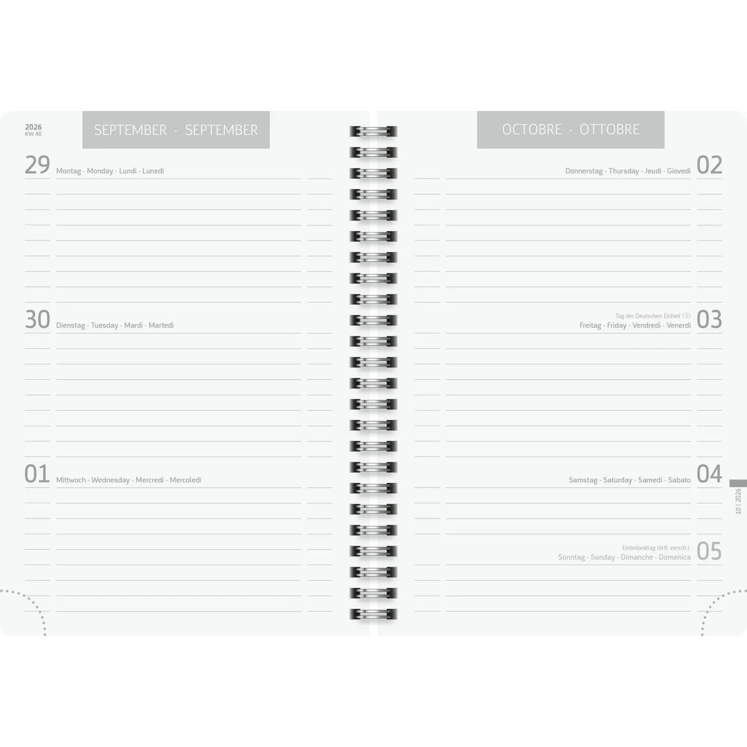 Baier & Schneider Schülerkalender Schülerkalender 2026/2027 "Plain Black", A5, Kunststoff