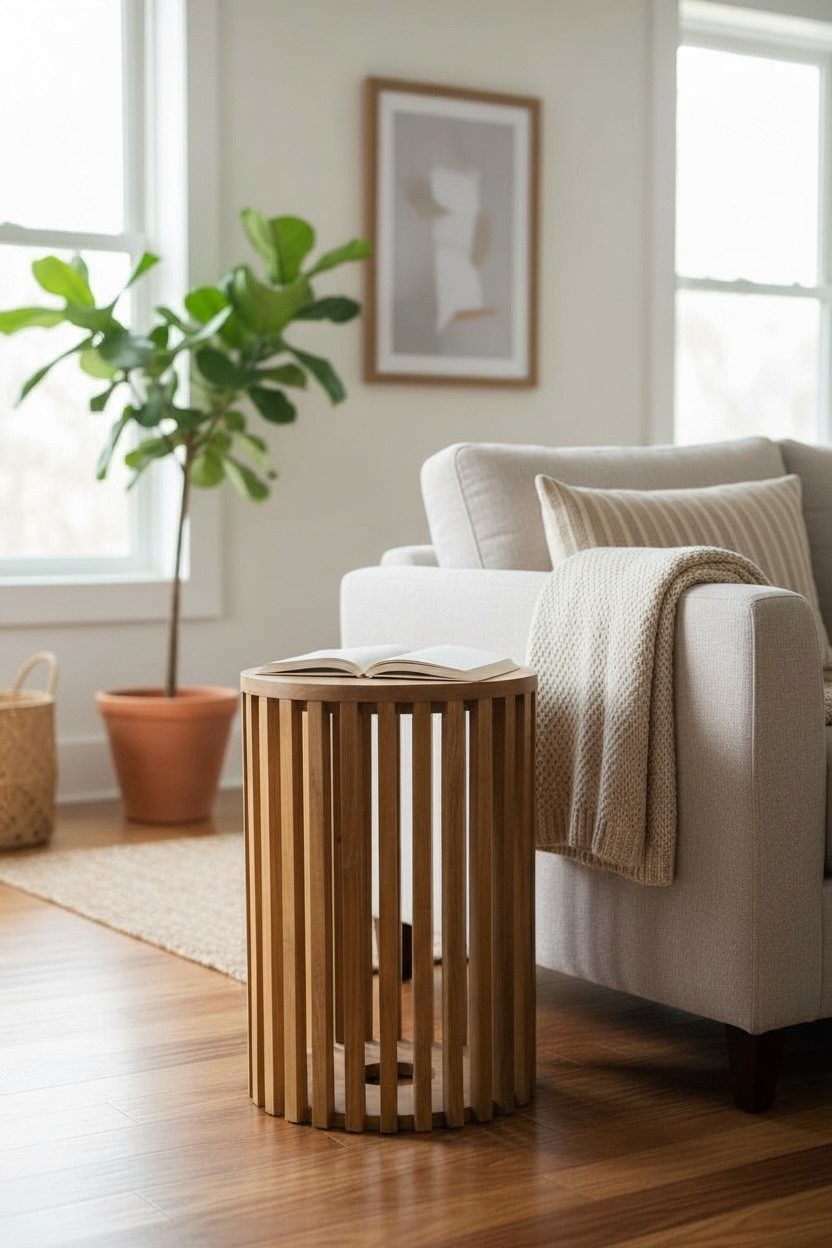 FaHome Beistelltisch Handgefertigt Teakholz Blumenhocker (Holzleisten an de günstig online kaufen