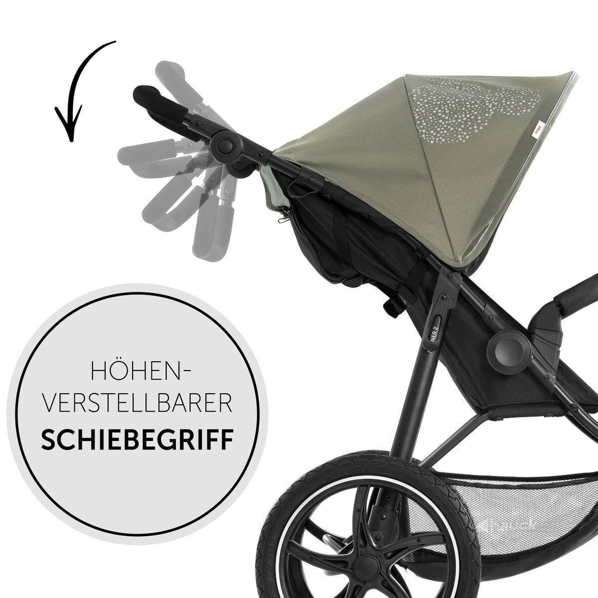 Hauck Kinder-Buggy Runner 2 - Disney - Mickey Mouse Olive, Sportwagen mit Luftreifen, Liegefunktion, höhenverstellbar bis 25 kg