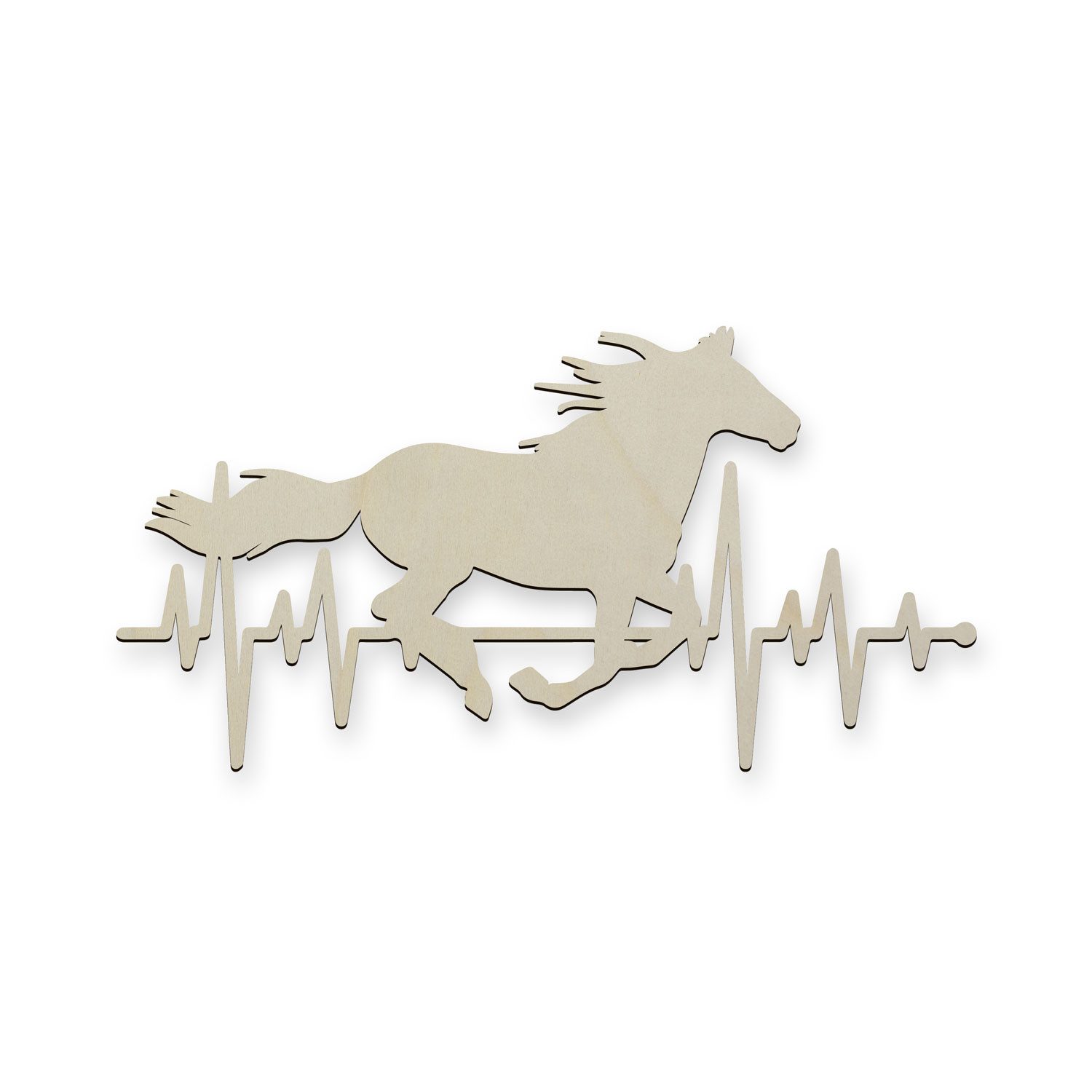 Namofactur 3D-Wandtattoo XXL Holz Wandtattoo Pferd EKG Wand Deko Kinder Pferdeliebhaber