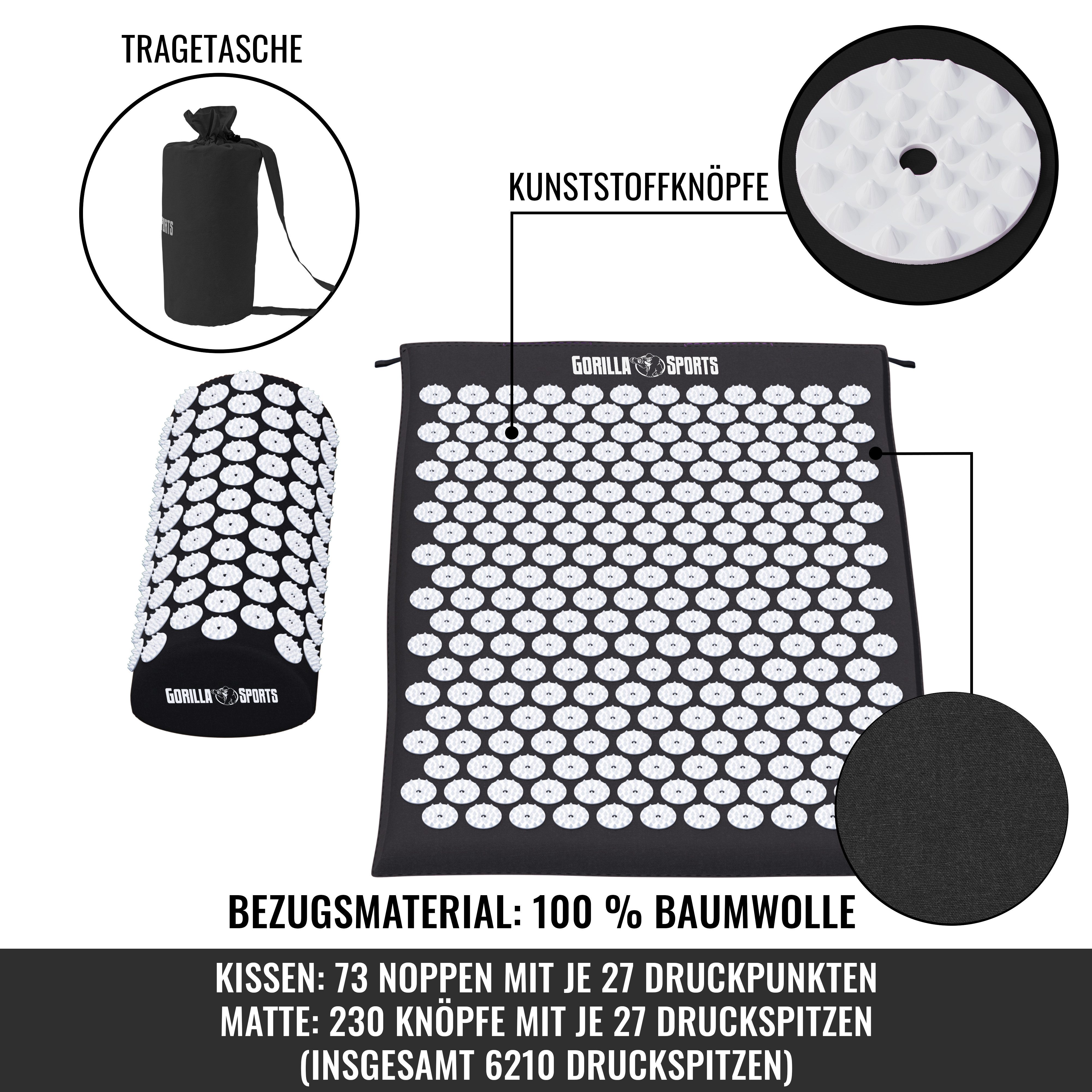 GORILLA SPORTS Beruhigungs- und Entspannungsgerät Akupressurmatte in verschiedenen Farben, 1-tlg. – Bild 5 von 5