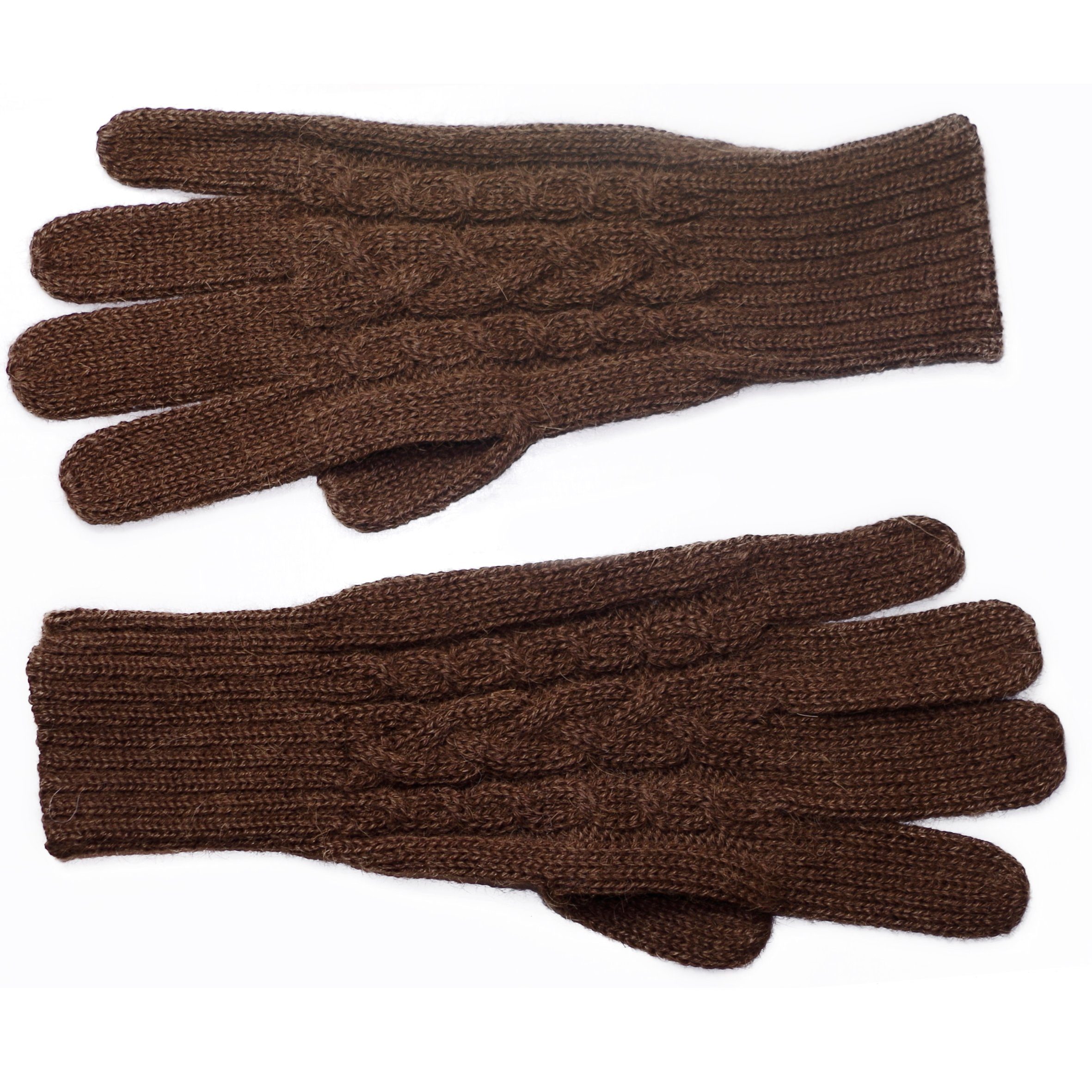 Alpakawolle Gear Alpaka 100% Guantibrada aus Posh Strickhandschuhe braun Fingerhandschuhe