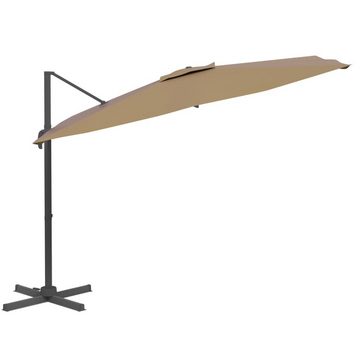 vidaXL Seitenmarkise Ampelschirm mit Aluminium-Mast Taupe 400x300 cm Sonnenschirm Beschattu