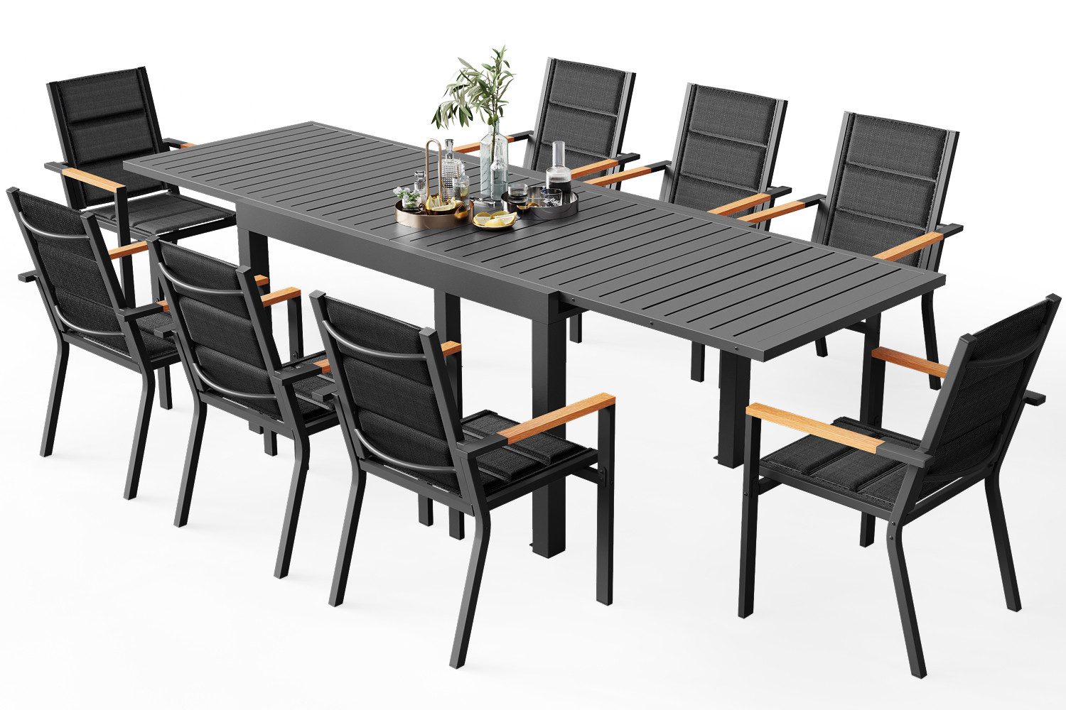 HOMALL Gartentisch Gartentisch Aluminium Ausziehtisch 80/160 günstig online kaufen