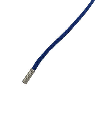 Rema Schnürsenkel Rema Schnürsenkel Royalblau - rund - gewachst - Kordel - ca. 2,5 mm dünn für Sie nach Wunschlänge geschnitten und mit Metallenden versehen