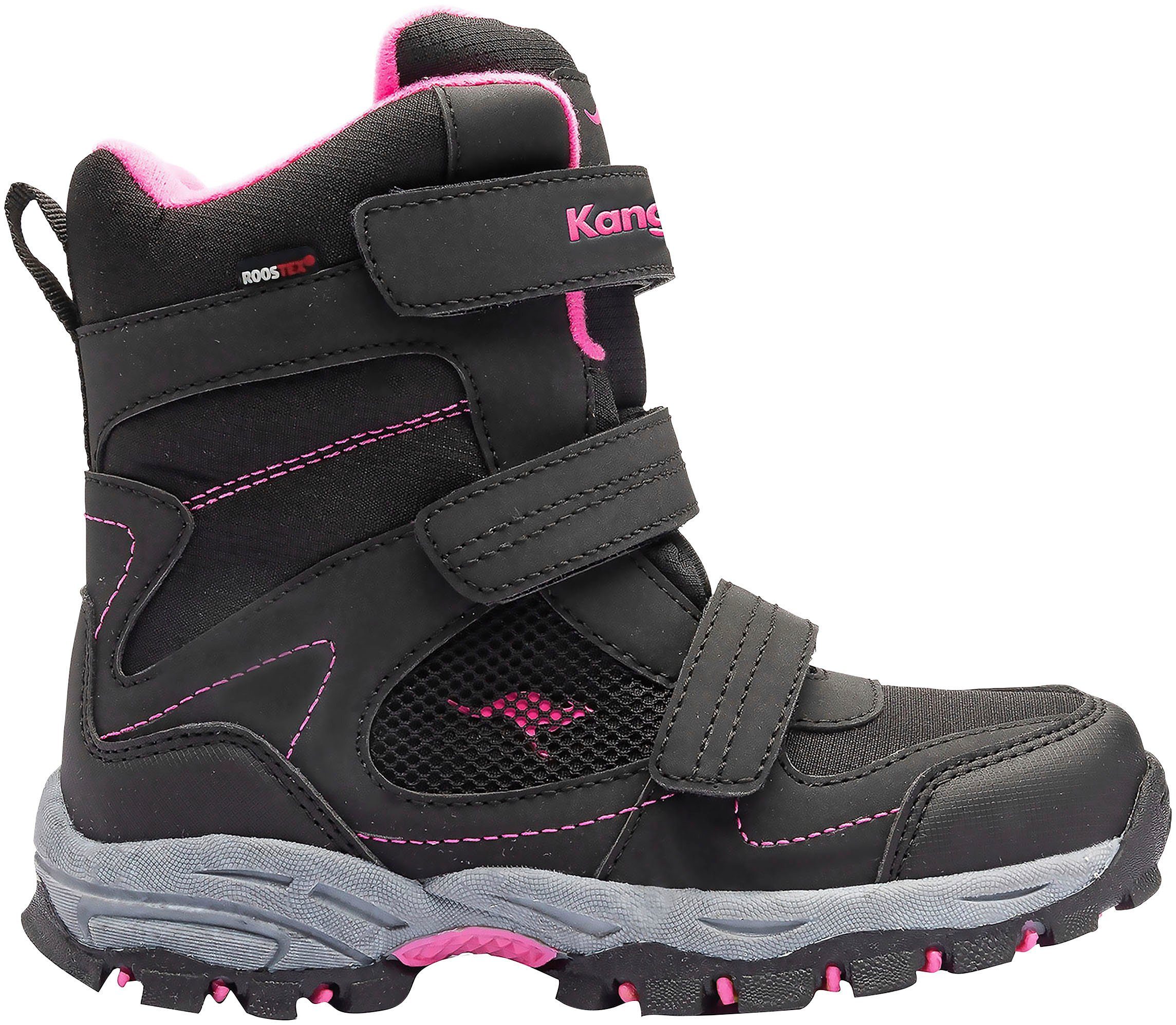 KangaROOS K-Robi RTX Winterstiefel wasserdicht schwarz-pink mit Klettverschluss