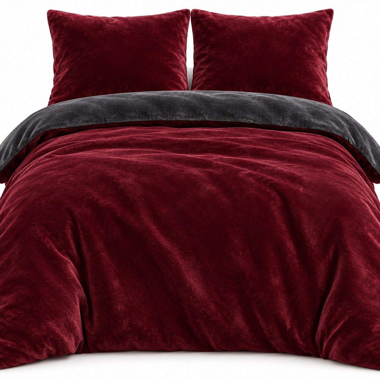Leonado Vicenti Bettwäsche Winter Teddy Plüsch Cashmere Touch, Fleece, 4 teilig, flauschig warmes Nicky-Teddy-Plüsch, Einfarbig