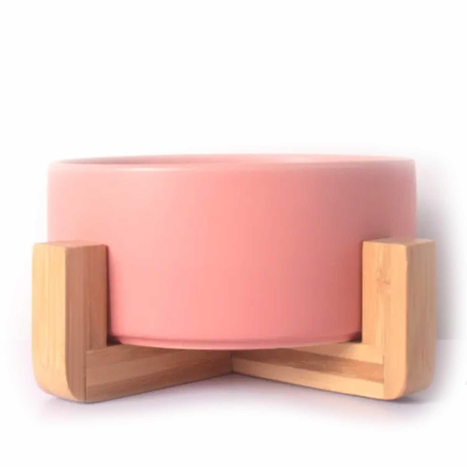 Monkimau Hunde-Futterspender Hundenapf und Katzennapf aus Keramik pink 400ml, Robust