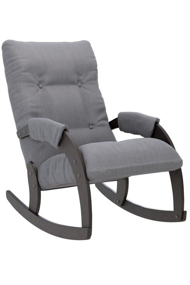 HYPE Chairs Schaukelsessel HYPE Chairs Schaukelstuhl Charlie Wenge  dunkelgrau, Das geschwungene Design der furnierten Armlehnen