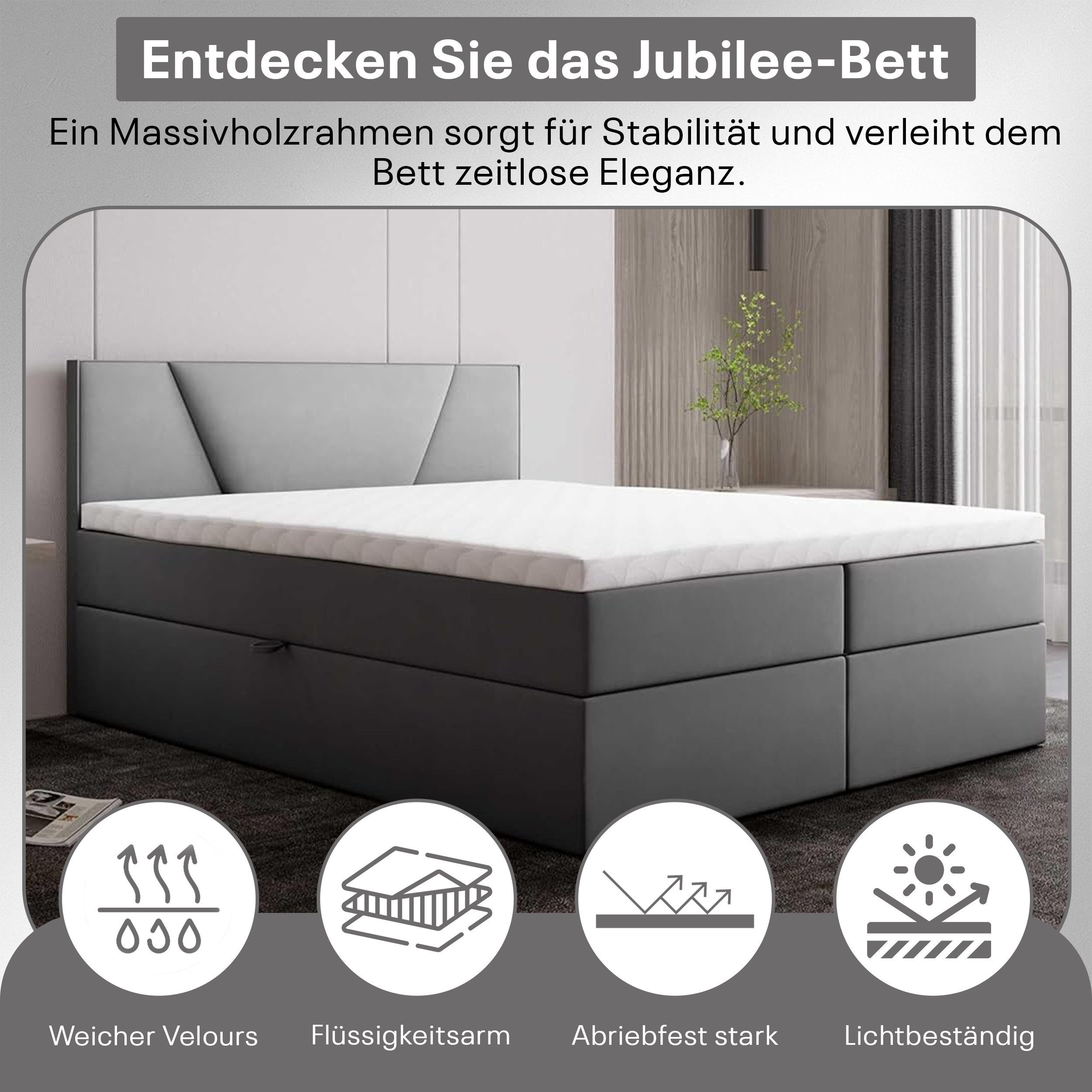 Best for Home Boxspringbett Boxspring bett mit Bonellfederkern&Komfort-Topper und Stauraum (1-teilig, 4-St., 140x200 160x200 180x200 200x200), Handwerksqualität, TOP Preis-Leistungs-Verhältnis