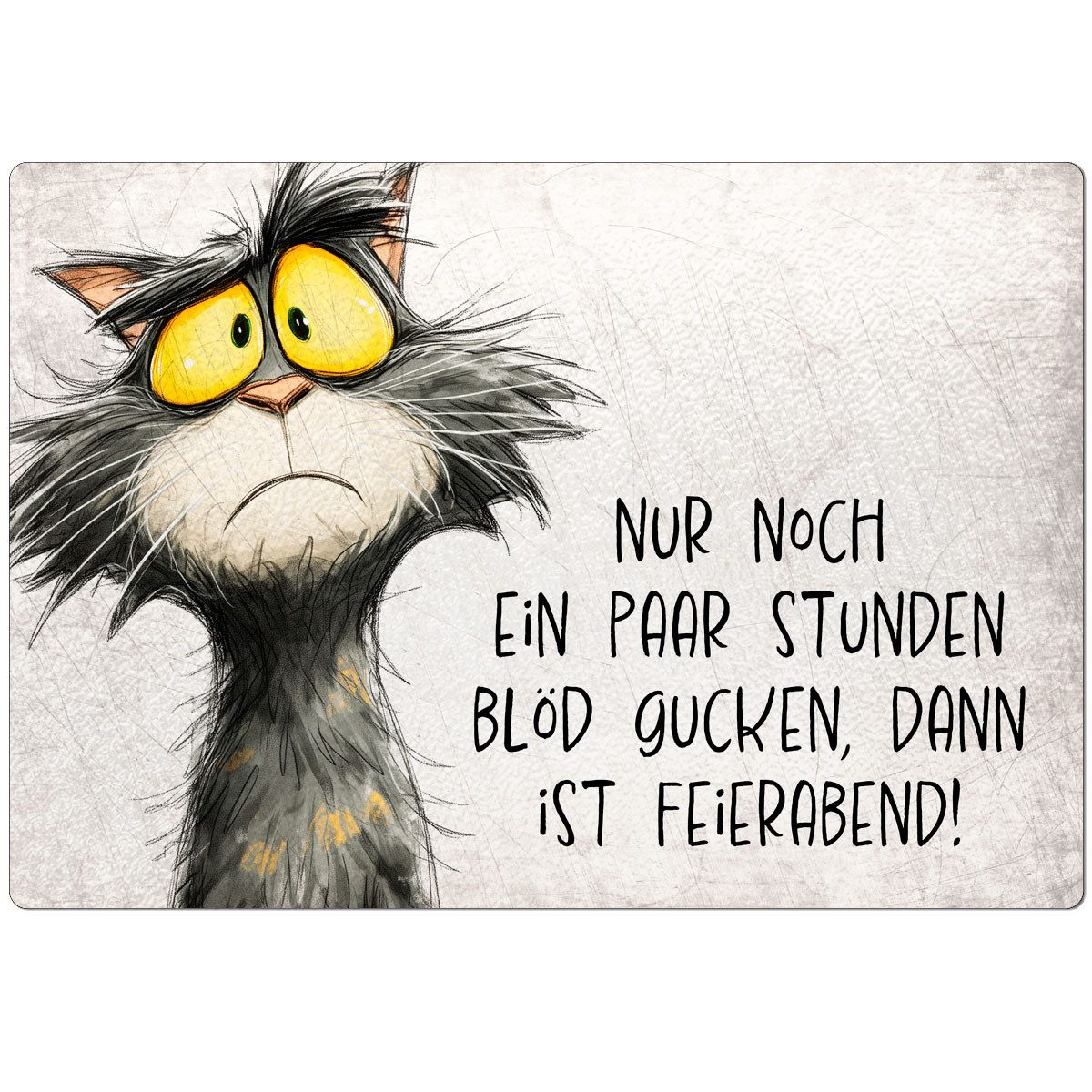 Cadouri Frühstücksbrett 'Feierabend' - Glasschneidebrett mit Motiv, Frühstücksbrettchen, Glas, (1-St., 1 Schneidebrettchen mit 4 rutschhemmenden Gummifüßchen), Glasbrettchen mit strukturierter Oberfläche und abgerundete Ecken