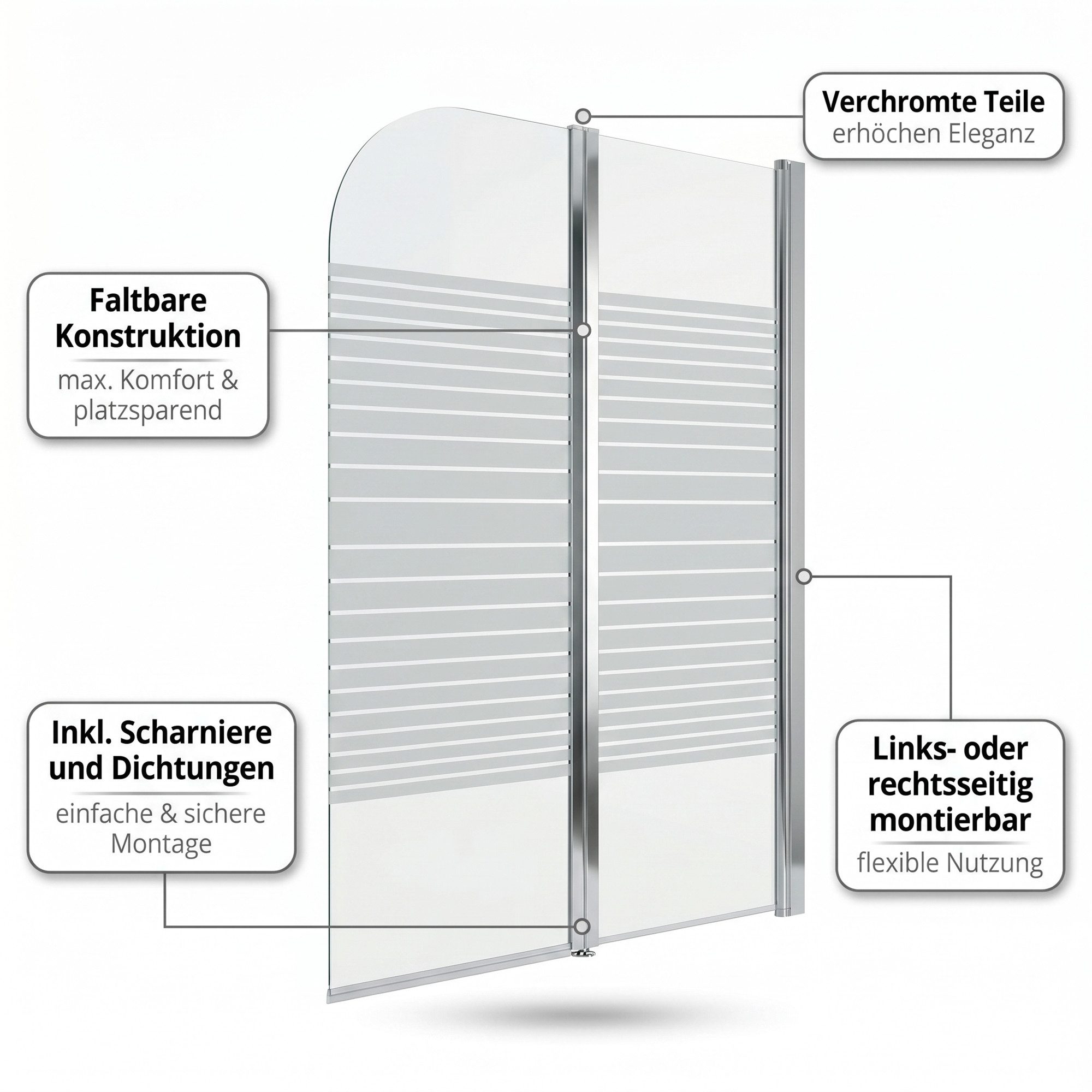 Mucola Badewannenaufsatz Duschabtrennung Duschkabine Dusche Duschwand Badewannenaufsatz Glas, Sicherheitsglas, (Einzelartikel, 1 tlg., 1 x Abtrennung für Dusche – Bild 5 von 5