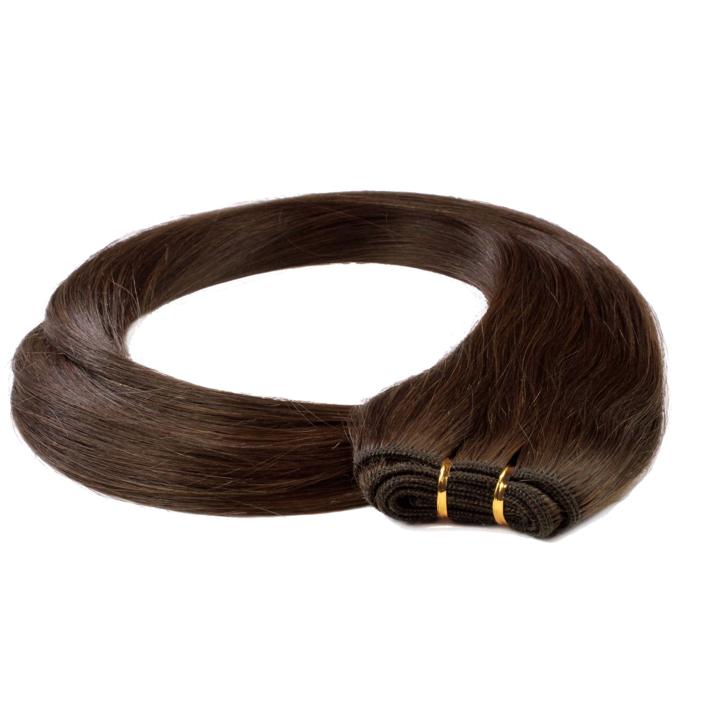 hair2heart Echthaar-Extension Glatte Echthaartresse #6/3 Dunkelblond Gold 40cm