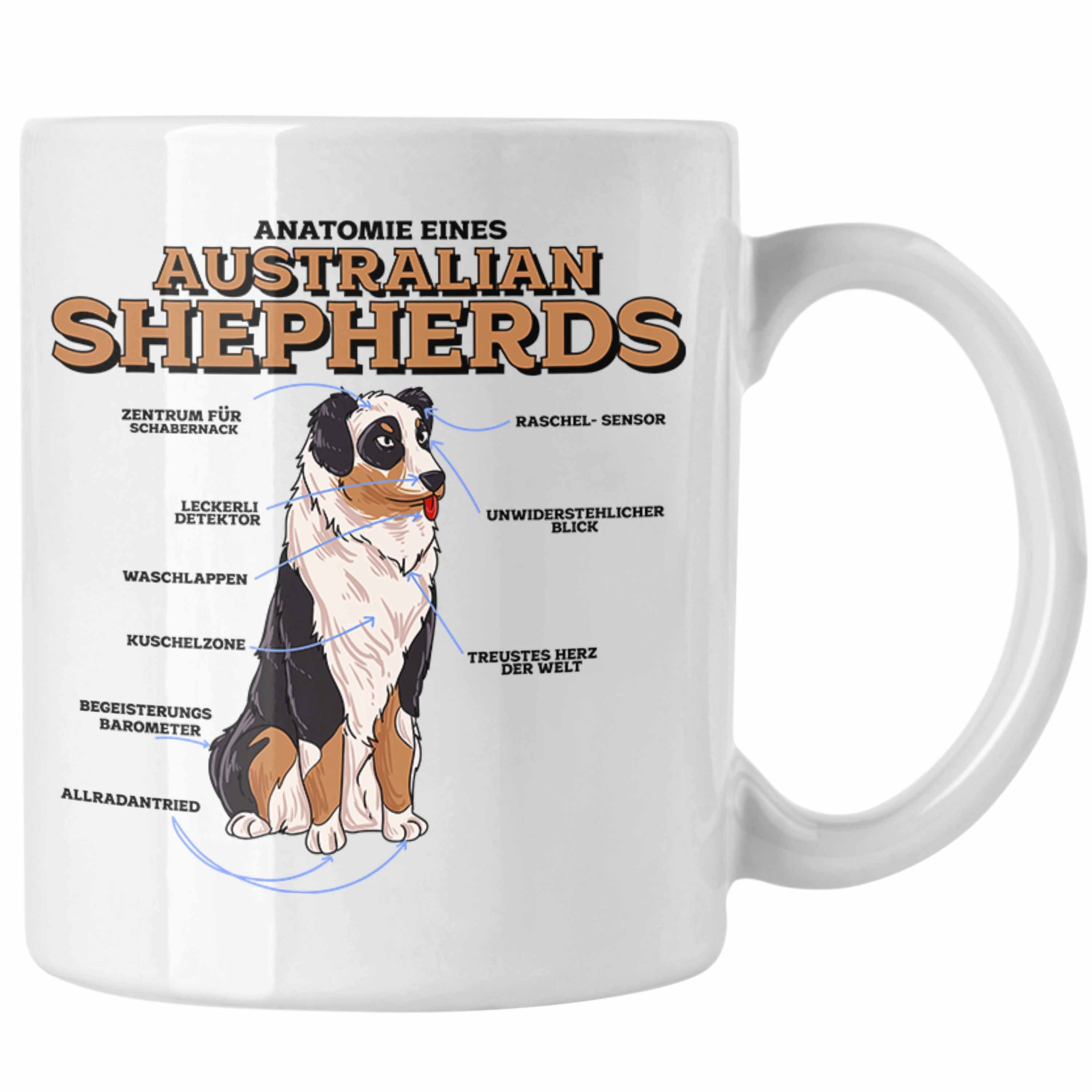 Trendation Tasse Lustige Tasse für Australian Shepherd Liebhaber Geschenkidee Weiss