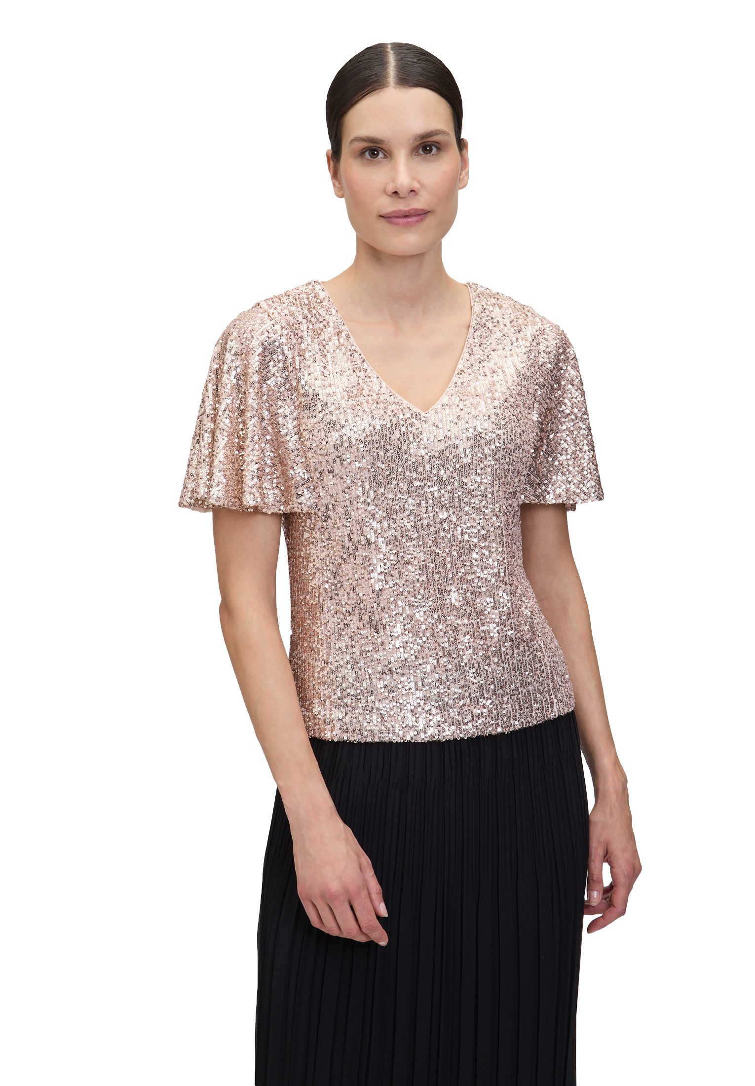 Vera Mont Kurzarmshirt Damen Blusenshirt kurzarm (1-tlg) Pailletten günstig online kaufen