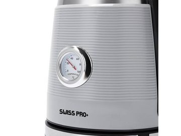 SWISS PRO+ Wasserkocher Retro Wasserkocher Edelstahl Trockengehschutz, Doppelwandig, 2250,00 W