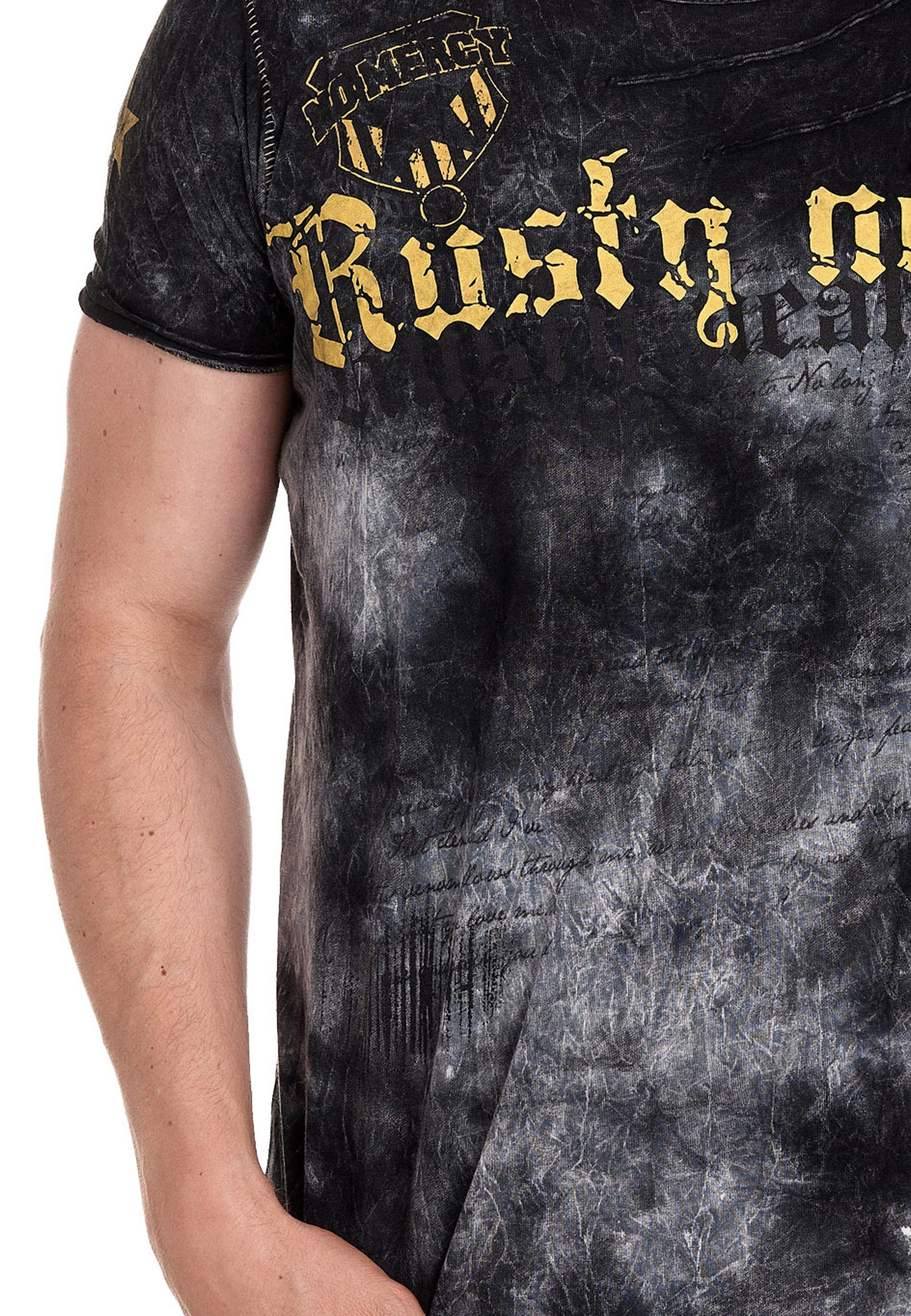 Rusty Neal T-Shirt mit toller Batik-Optik