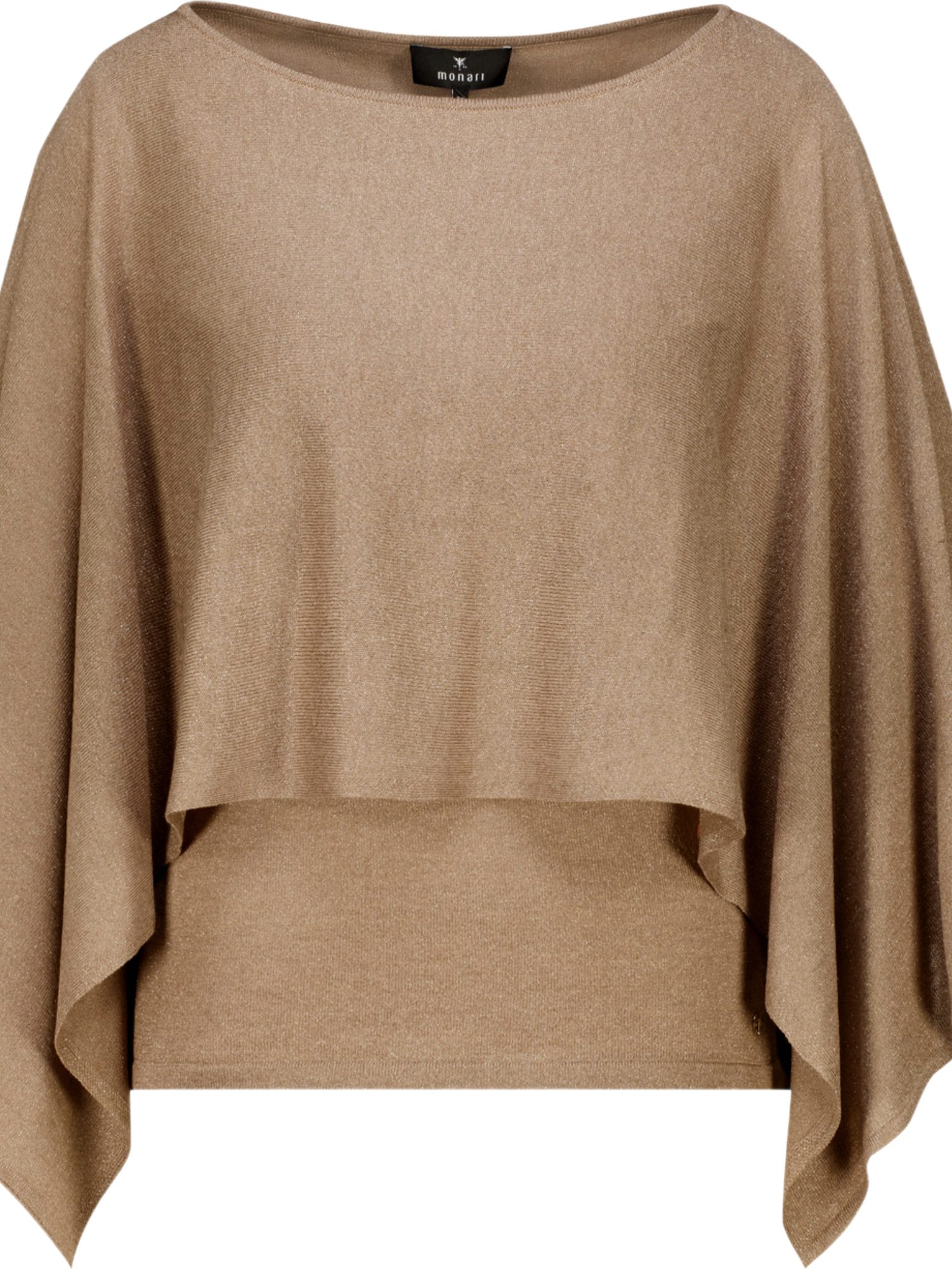 Monari Langarmshirt braun,Casual,Polyester,Unifarben,Rundhals,Ärmellos,Casual Fit