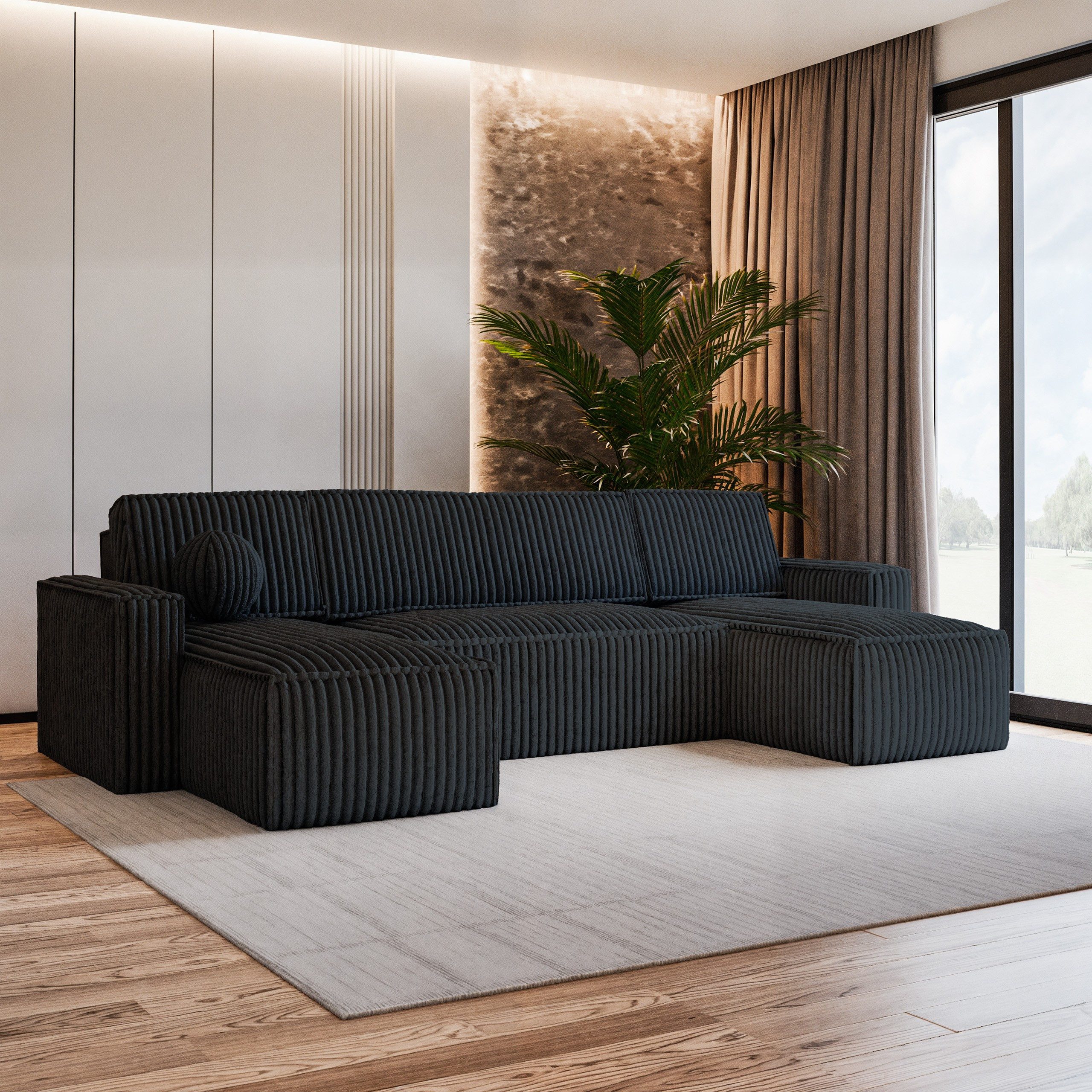 Masseno Ecksofa PESANO mit Schlaffunktion U-Form, Sofa mit Bettkasten günstig online kaufen