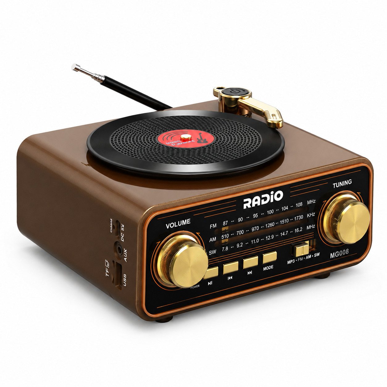 Toomoke Vintage Design Radio mit Bluetooth 6.0 Tischradio Holz mit MP3 Player Radio (Klassisches Vintage Radio mit moderner Bluetooth 6.0 Technologie, einfache Bedienung, vielseitige Funktionen und für Zuhause)